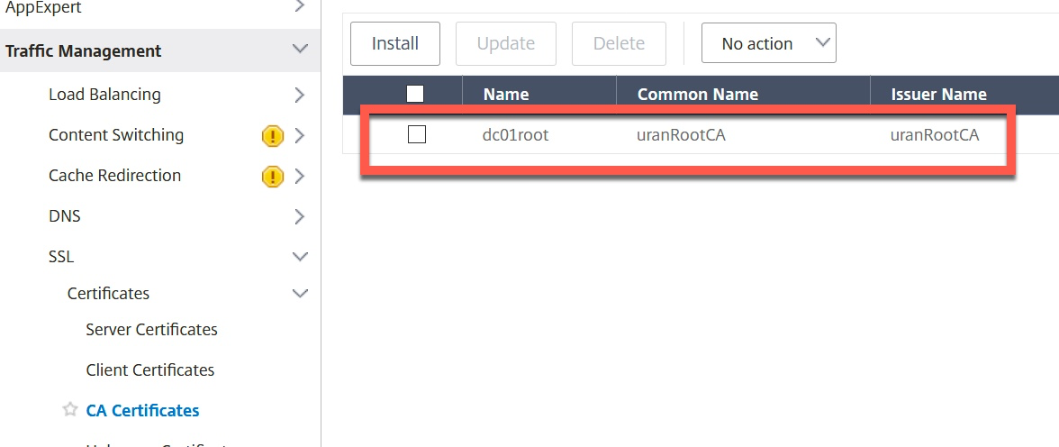 Netscaler App-V Root Certificate