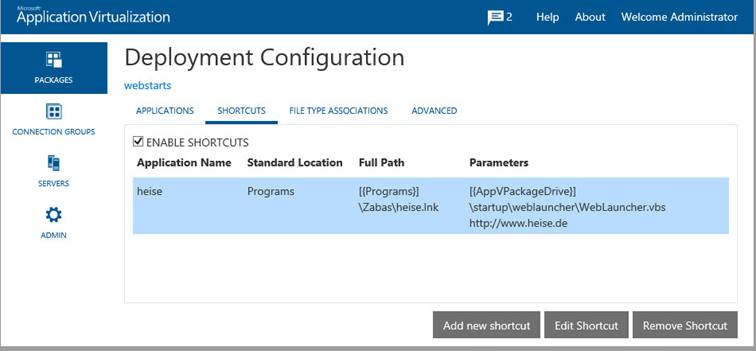 App-V 5 Shortcut Management
