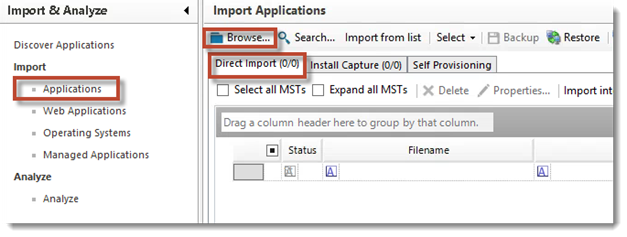 Figure 30 : AppDNA Application Import