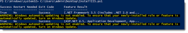 AppDna Powershell IIS Rollen 3