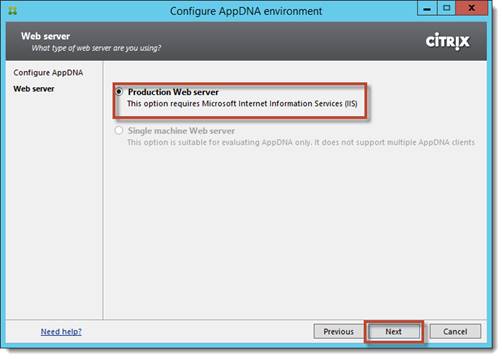 Figure 13:  AppDNA Configuration Webserver