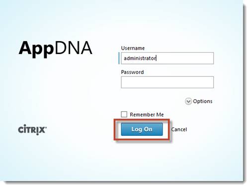 Figure 20 : AppDna Logon