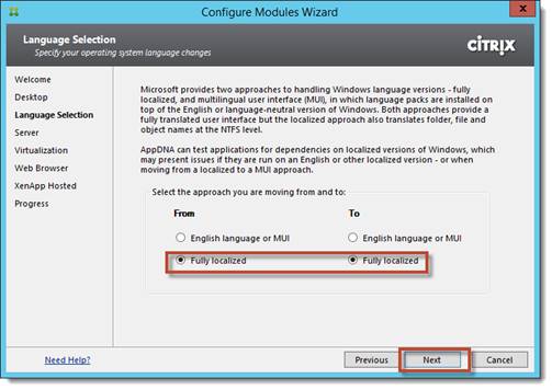 Figure 24 : AppDNA Configuration Modules Language Select