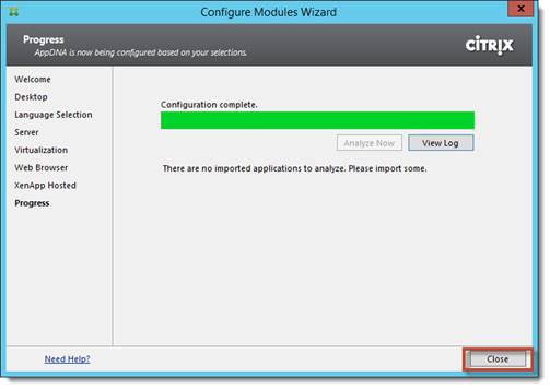 Figure 29 : AppDna Configuration Modules Progress