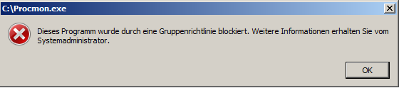 Applocker blocking message