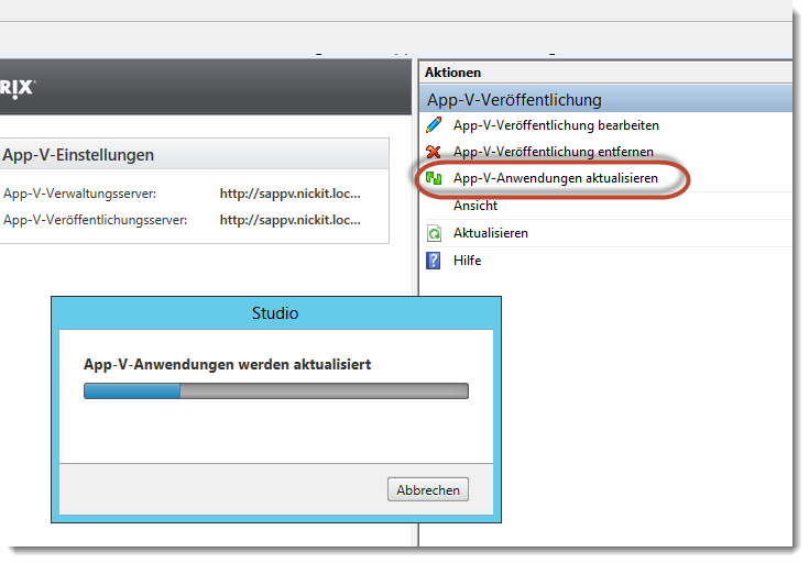 XenDesktop7 App-V Anwendungen aktuallisieren