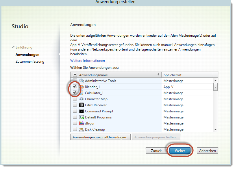 XenDesktop 7 App-V Anwendungen hinzufuegren